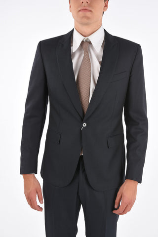 CC COLLECTION silk and virgin wool CERIM.RESET side vents 1-button suit drop 8R