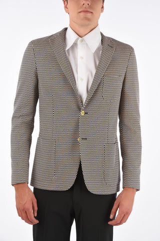CC COLLECTION stretch cotton REWARD side vents notch lapel 2-button blazer drop 7R