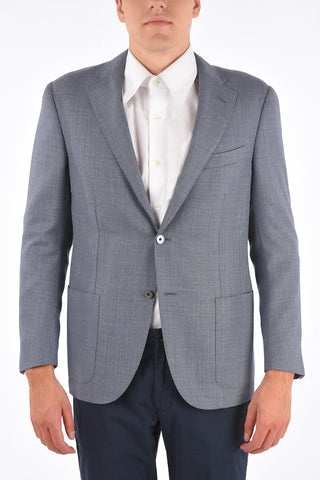 silk and virgin wool side vents 2-button blazer drop 7R