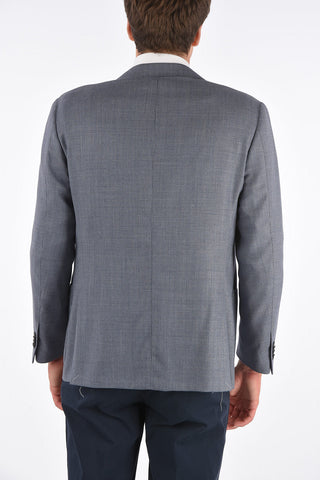 silk and virgin wool side vents 2-button blazer drop 7R