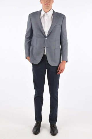 silk and virgin wool side vents 2-button blazer drop 7R