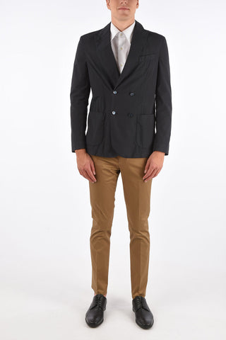 CC COLLECTION side vents peak lapel double-breasted blazer drop 8R