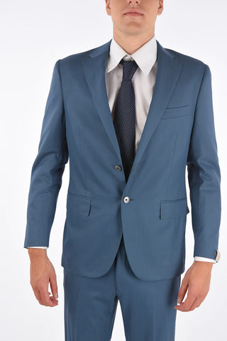virgin wool LEADER SOFT side vents notch lapel 2-button suit