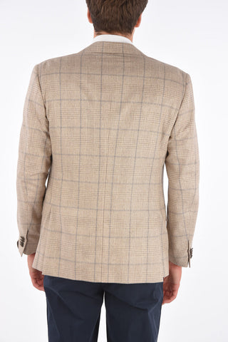 check silk LEADER SOFT side vents notch lapel 2-button blazer drop 7R