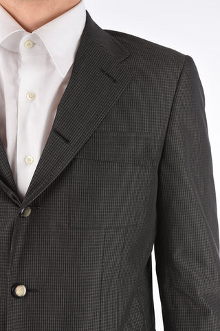 TREND mini check SPORTIVE 70 center vent notch lapel jacket drop 8R