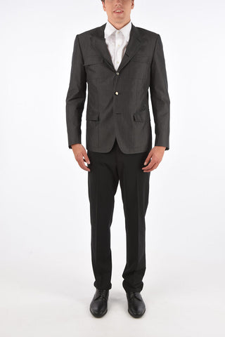 TREND mini check SPORTIVE 70 center vent notch lapel jacket drop 8R