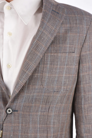 CC COLLECTION district check RESET side vents notch lapel 2-button blazer drop 8R