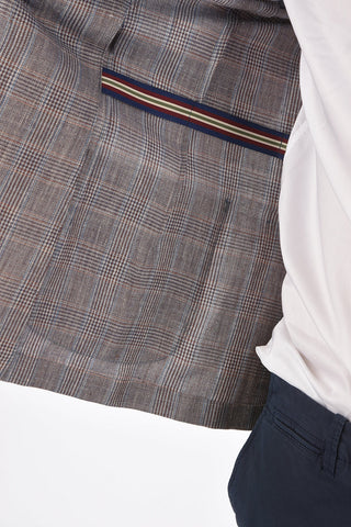CC COLLECTION district check RESET side vents notch lapel 2-button blazer drop 8R