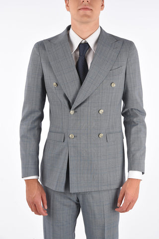 CC COLLECTION virgin wool REWARD side vents peak lapel 3-button double breasted suit