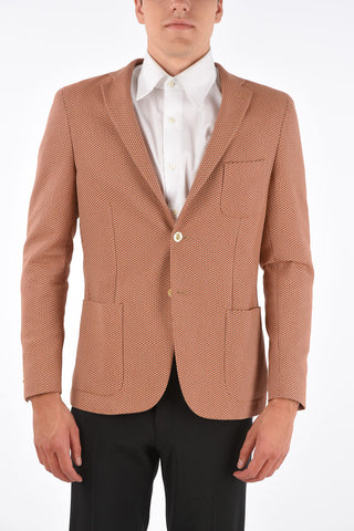 CC COLLECTION stretch cotton REWARD side vents notch lapel 2-button blazer drop 7R