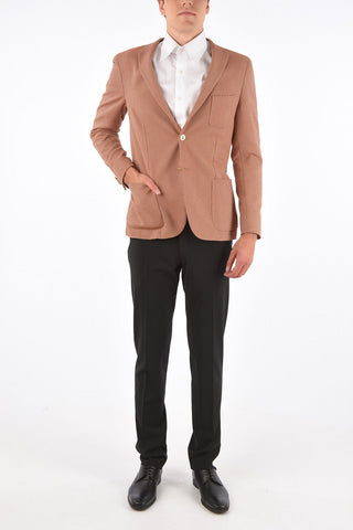 CC COLLECTION stretch cotton REWARD side vents notch lapel 2-button blazer drop 7R