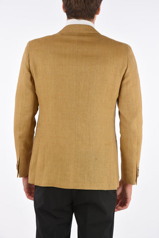 CC COLLECTION virgin wool and flax REWARD side vents 2-button blazer drop 7R