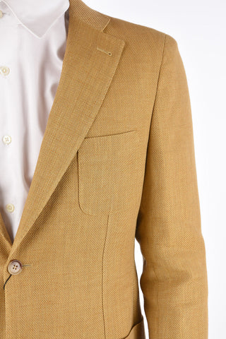 CC COLLECTION virgin wool and flax REWARD side vents 2-button blazer drop 7R