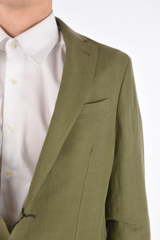 silk and flax MOLVENA side vents notch lapel 2-button blazer drop 7R