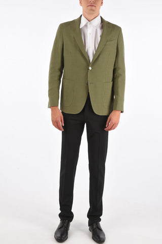silk and flax MOLVENA side vents notch lapel 2-button blazer drop 7R