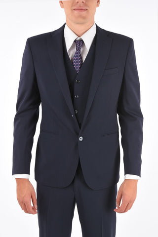 CC COLLECTION virgin wool CERIM. REFINED side vents notch lapel 3 piece waistcoat suit drop 7R