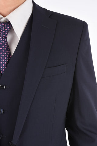 CC COLLECTION virgin wool CERIM. REFINED side vents notch lapel 3 piece waistcoat suit drop 7R