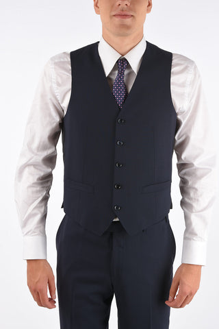 CC COLLECTION virgin wool CERIM. REFINED side vents notch lapel 3 piece waistcoat suit drop 7R
