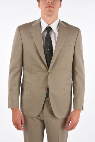 virgin wool LEADER SOFT side vents notch lapel 2-button suit drop 7R