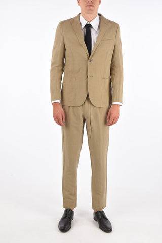 silk and flax GATE side vents notch lapel 2-button suit drop 7R