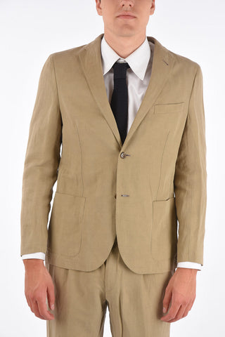 silk and flax GATE side vents notch lapel 2-button suit drop 7R