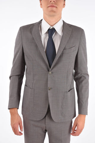 CC COLLECTION houndstooth stretch wool REWARD side vents notch lapel 3-button suit