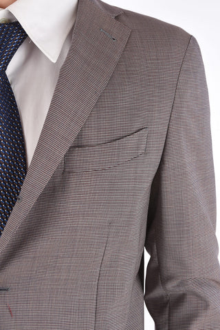 CC COLLECTION houndstooth stretch wool REWARD side vents notch lapel 3-button suit