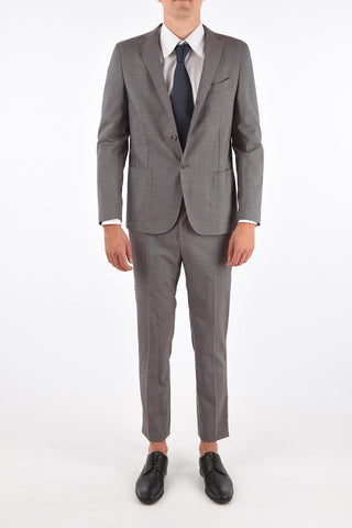 CC COLLECTION houndstooth stretch wool REWARD side vents notch lapel 3-button suit