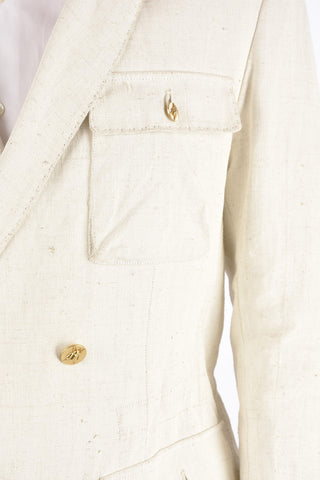 CC COLLECTION FIELD.J side vents notch lapel double-breasted blazer