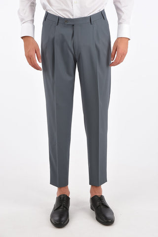 virgin wool side vents peak lapel 2-button double breasted suit drop 7R