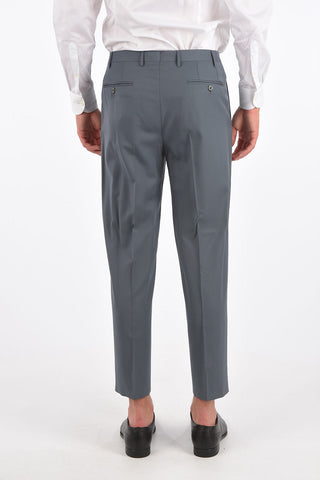 virgin wool side vents peak lapel 2-button double breasted suit drop 7R