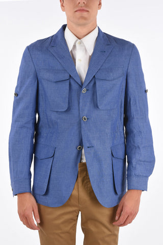 ID flax IDENTITY side vents peak lapel 3-button blazer drop 7R