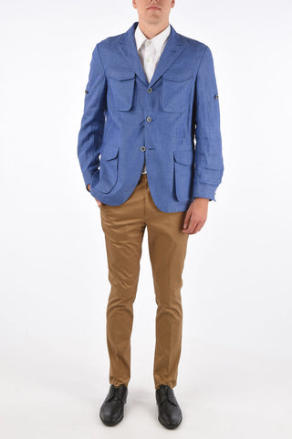 ID flax IDENTITY side vents peak lapel 3-button blazer drop 7R