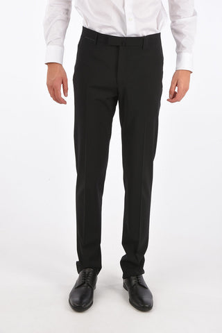 stretch wool ACADEMY belt loops trousers
