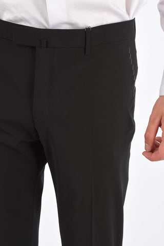 stretch wool ACADEMY belt loops trousers