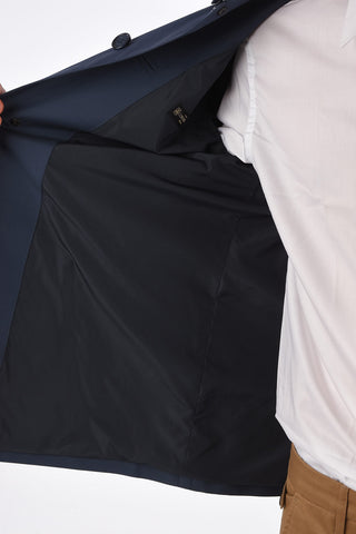 Silk blend hidden closure balmacaan coat