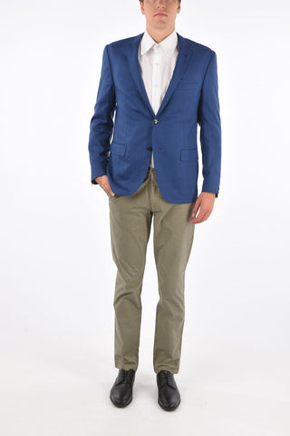 virgin wool GATE side vents notch lapel 2-button blazer drop 7R