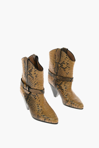 8cm snake print leather DEANE Western boots