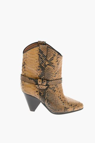 8cm snake print leather DEANE Western boots