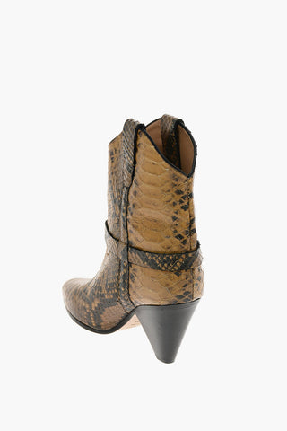 8cm snake print leather DEANE Western boots