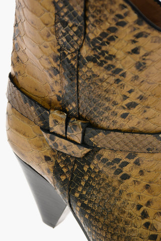 8cm snake print leather DEANE Western boots