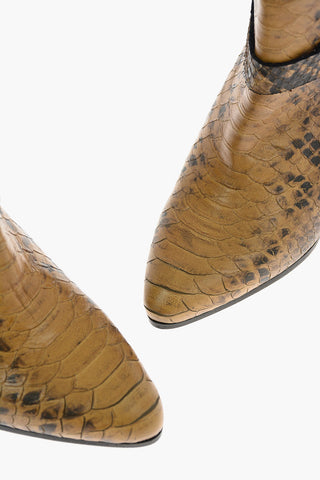 8cm snake print leather DEANE Western boots