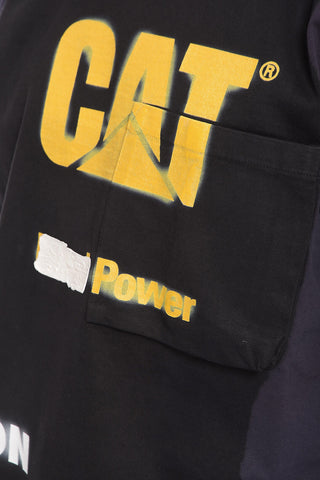 CAT 면 티셔츠 POWER 포켓