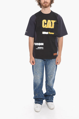 CAT 면 티셔츠 POWER 포켓